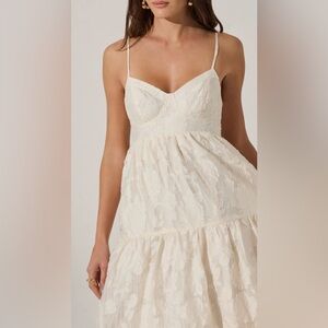 NWOT Astr Cream Satin Dress